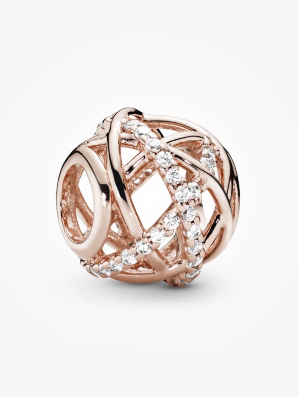 Pandora Rose Gold Sparkling & Polished Lines Charm